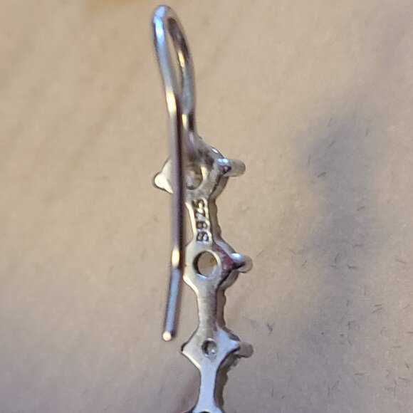 S925 Sterling Silver ear crawler earrings/ear cuffs with cubic zirconia stones - Picture 4 of 5